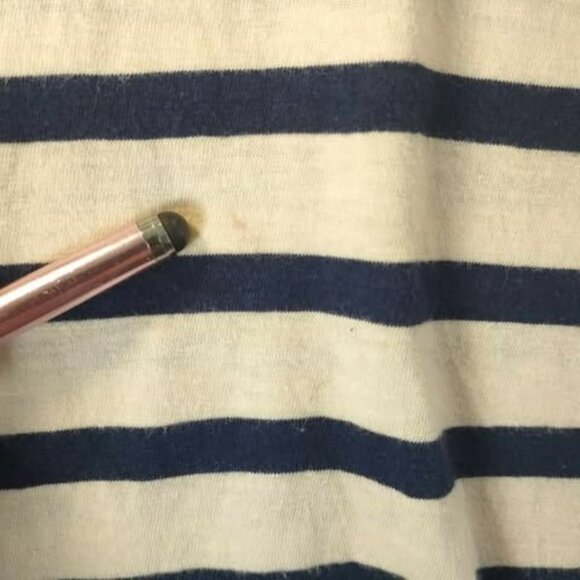 J.Crew Navy Stripe Tee with Pink Trim Size‎ M 100% Cotton comfy cute pink trim - Picture 4 of 10